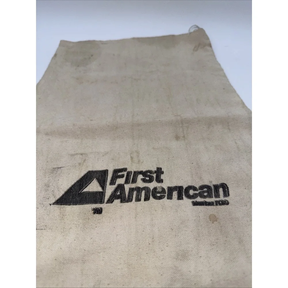 First American Bank Rare Vintage Canvas Money Deposit Bag 13